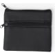 Monedero de polipiel con doble cremallera negro