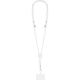 Lanyard de poliéster para smartphone con mosquetón metálico blanco