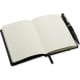 Libreta A6 con tapa rígida y banda elástica y bolígrafo 14,5 x 10 cm negro