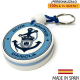 Llavero náutico flotante circular en goma EVA personalizado con anillo