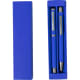 Set de bolígrafo y roller personalizado de aluminio con caja a juego azul