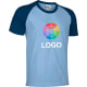 Camiseta bicolor manga corta 100% algodón de niño caiman Valento 185 azul celeste/azul marino orion