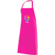 Delantal de cocina con peto de poliéster 100% Velilla fucsia