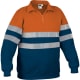 Sudadera reflectante con media cremallera Road Valento naranja fluor/azul marino
