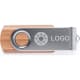 Memoria USB giratoria ecológica de bambú/metal 16GB (mín. 10)