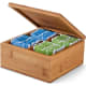 Caja para té de bambú con 4 compartimentos incluye 40 bolsitas personalizada