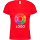 Camiseta entallada algodón peinado de mujer Iconic V-Neck Fruit Of The Loom 150 rojo