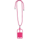 Lanyard publicitario de silicona y poliéster para smartphones fucsia