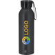 Bidón personalizado aluminio reciclado (650 ml) con correa fácil transporte negro