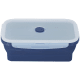 Fiambrera plegable de silicona con cierre seguridad personalizada (1,2 L) azul