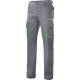 Pantalón de trabajo bicolor con refuerzo Velilla gris/verde lima