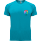 Camiseta técnica personalizada manga ranglán Bahrain Roly 135 azul turquesa