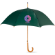 Paraguas con mango de madera personalizado apertura automática verde