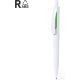 Bolígrafo personalizado eco RABS blanco sólido y detalles a color