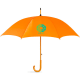 Paraguas con mango de madera personalizado apertura automática naranja