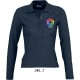 Polo de manga larga publicitario de mujer podium Sols 210 azul marino