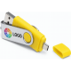Memoria USB OTG con conexión USB-A y USB-C (mín. 100) amarillo