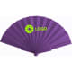 Abanico de plástico personalizado y varillas de color a juego morado