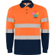 Polo técnico manga larga de alta visibilidad Polaris L/S Roly azul marino/naranja fluor