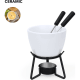 Fondue personalizada de cerámica y metal para 2 servicios