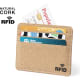 Tarjetero publicitario de corcho con RFID y 6 compartimentos