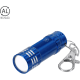 Llavero linterna de aluminio reciclado con 3 LEDs y mosquetón