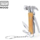 Llavero multiherramienta publicitario de madera y acero inox 7 funciones