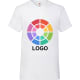 Camiseta manga corta personalizada cuello pico V Valueweight Fruit Of The Loom 165 blanco