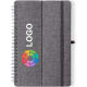Libreta publicitaria RPET con soporte para dispositivo 15 x 21 cm gris