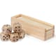 Juego de dados publicitario de madera natural 5 piezas