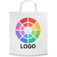 Bolsa feria personalizada de non woven asas cortas 80 g/m² blanco