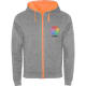 Sudadera con capucha con detalles en color flúor Fuji Roly 280 gris/naranja fluor