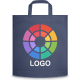Bolsa feria personalizada de non woven asas cortas 80 g/m² azul