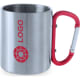 Taza de acero inox.y mosquetón personalizable por 1 cara (210 ml) rojo