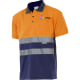 Polo bicolor alta visibilidad de manga corta Velilla naranja fluor/marino