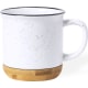 Taza eco cerámica y base de bambú 330ml personalizada por 1 cara (330 ml) blanco
