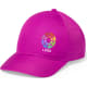 Gorra personalizada  6 paneles en microfibra/poliéster fucsia