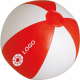 Balón de playa personalizado de PVC opaco Ø 28 cm aprox. blanco/rojo