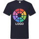 Camiseta manga corta personalizada cuello pico V Valueweight Fruit Of The Loom 165 azul marino oscuro