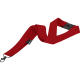 Lanyard eco de poliéster RPET con mosquetón y cierre de seguridad rojo