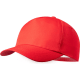 Gorra niño 5 paneles en poliéster RPET  y cierro velcro  rojo