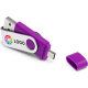 Memoria USB OTG con conexión USB-A y USB-C (mín. 100) morado