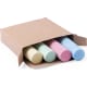 Caja de cartón natural con 4 tizas grandes de colores