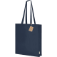 Bolsa algodón orgánico con fuelle en base y laterales 220 g/m² 38 x 42 x 9 cm azul marino