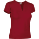 Camiseta manga corta cuello lagrima de mujer cancun Valento 200 rojo loto