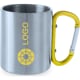 Taza de acero inox.y mosquetón personalizable por 1 cara (210 ml) amarillo