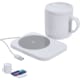 Taza con calentador USB y cargador inalámbrico 15w