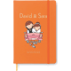 Libreta de tapa rígida con goma para boda 21 x 14 cm naranja