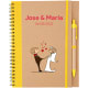 Libreta de papel ecológico con boli para bodas 16,5 x 21 cm amarillo