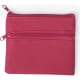 Monedero de polipiel con doble cremallera fucsia
